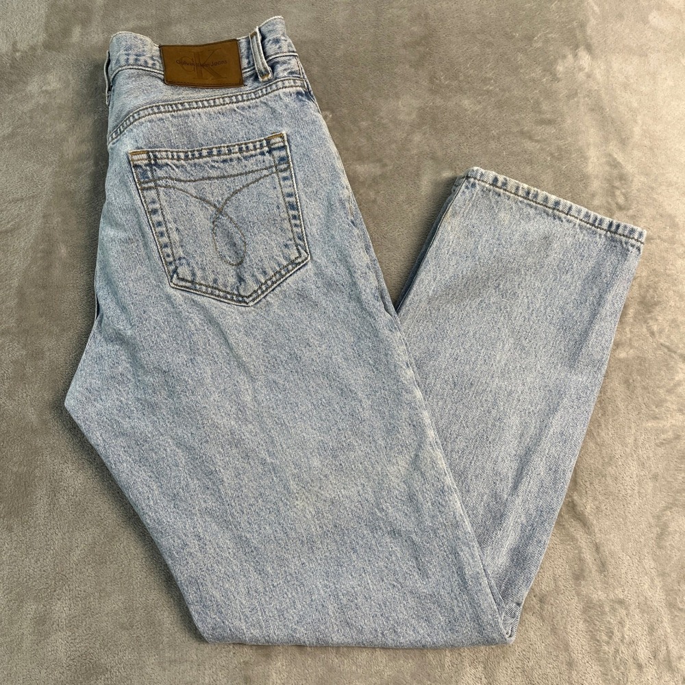 VTG 90s Calvin Klein Jeans Mens 34x32 Relaxed Fit Button Fly USA Made Light Wash
